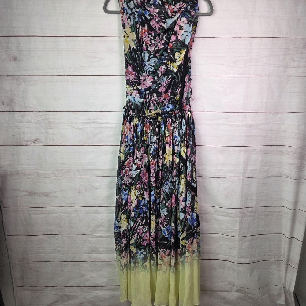 3.1 Phillip Lim Dress Womens 6 Multicolor Floral Chiffon Pleated Maxi Gown